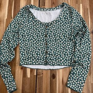 Wallflower Green Floral Button-Down Shirt